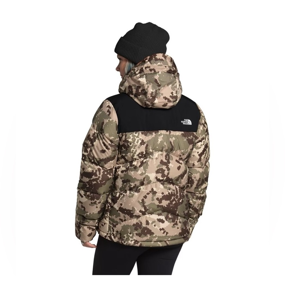 THE NORTH FACE Women Balham Down Jacket Burnt Olive Green Digi Topo Print Medium - Picture 3 of 3